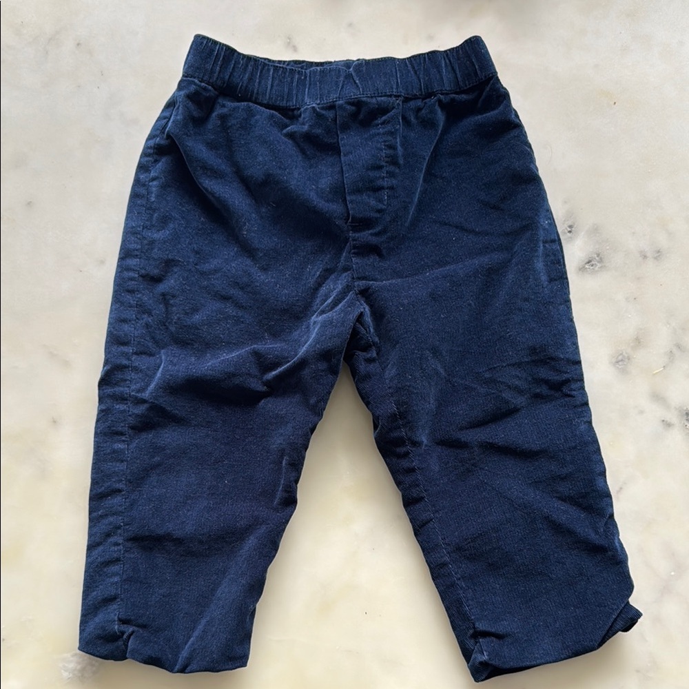 jacadi baby boy blue corduroy trousers elastic waist no button